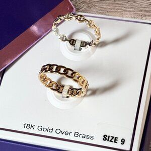 18K Gold Plated Duo Ring Set - Size 9